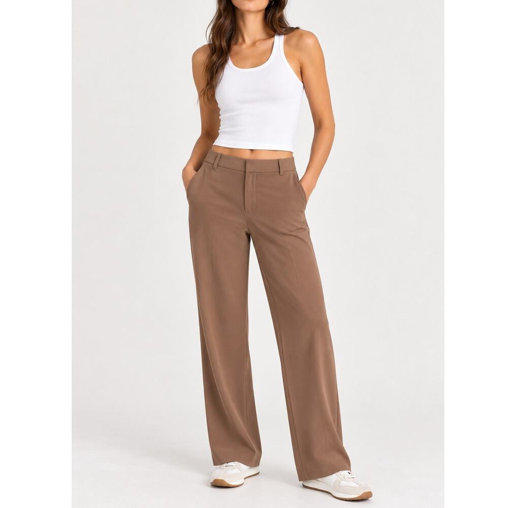 Aritzia Wilfred Author High Waisted Wide Leg Trouser Pant Brown Size 6
